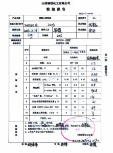 RUIHEGN PVC SG5 Quality inspection sheet